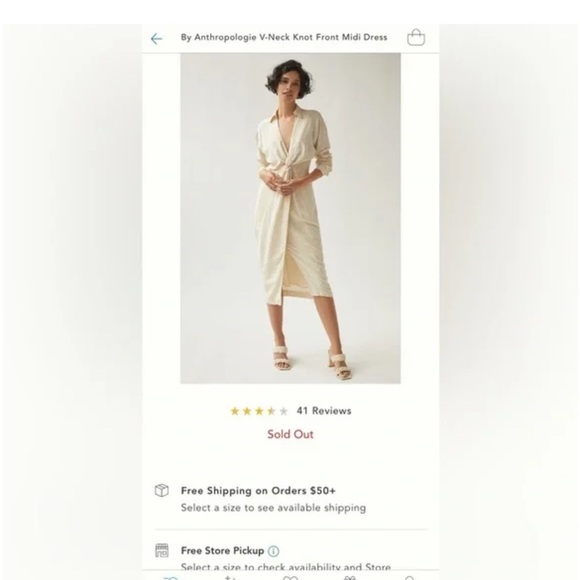 NWT Anthropologie V Neck Knot Front Long Sleeve Faux
Wrap Midi Dress Ivory Linen - Picture 6 of 15